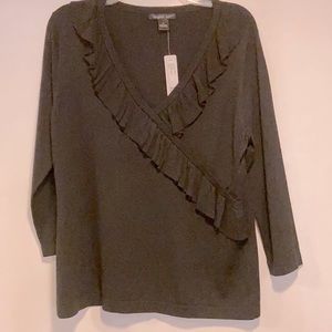 August Silk sweater top, classic , black, soft, NWT,